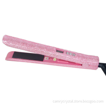 LCD Pink Crysal Hair Flat iron-Hair Beauty